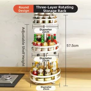 Kitchen Rotating Spice Organizer Corner Shelf