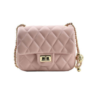 IELGY womens small golden ball fashion rhombus chain messenger bag