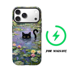 Cat In Water Lily Pond Phone Case for iPhone 18 17 16 15 14 13 12 11 Air Pro Max Plus Double-layer Cover