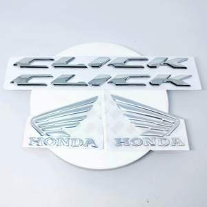 Emblem Timbul Click Set Garuda Silver Logo 3D click dan garuda warna silver set kiri kanan