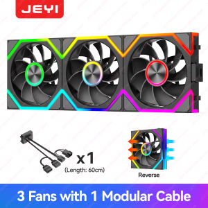 JEYI | JEYI Block Fan Hydro Bearing Fan 30dB(A) 120MM ARGB Chassis PC Fan PWM Cooling Wireless Splicing Forward/Reverse Blade Cool Fan