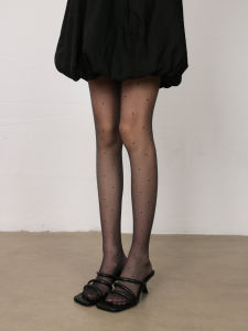 Mamarai Polka Dot Ultra Thin Black Stockings: Spring Summer Slimming Pantyhose