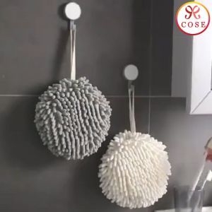 COSE Hand Towel Kitchen Towels Bathroom Soft Plush Chenille Hanging Towel Quick-Drying Towel for Dry Hands Ball Towels 擦手布擦手巾球