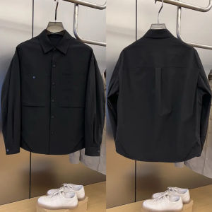 Retro Workwear Casual Collar Long Sleeve Mens Shirt Loose Versatile Trendy Jacket Outerwear Spring Autumn New Arrival