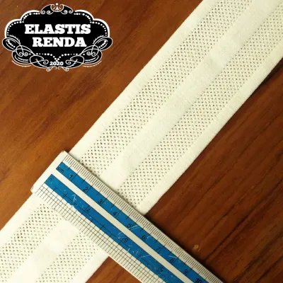 (Harga Per Meter) Karet Elastis Cantik Broken White Lebar 5Cm.