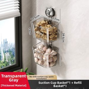 NIGESI | Suction Mounted Garlic Ginger Vegetable Storage Box