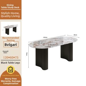 OUQI | Microcrystal Stone Table Small Home Luxurious Modern Simple Irregular