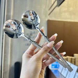 E.B.【Ready in Stock】 1Pc Stainless Steel Spoon Silver Creativity Long Handle Tablespoon Good Look Soup Scoop Tableware