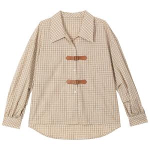 KEIKO | Plaid Vintage Flared Sleeve Casual Long Sleeve Shirt