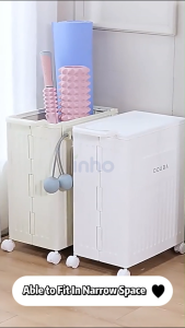 INHO Foldable Basket Storage Multifunctional Clothes Yoga Side Storage Waterproof Basket With Pulley