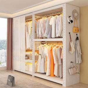 Flat Pack Standing Wardrobe Open Style Bedroom Storage Closet Multi Layer Simple Design for Rent Home Living Room Furniture