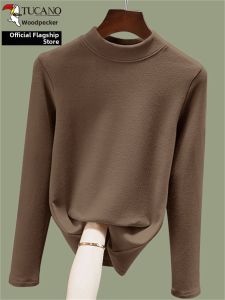 TUCANO | Double Sided Plush Dralon Semi High Collar Tapered Fashion Long Sleeve Top