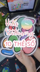 [HOTIS] Bộ 10 thẻ số chia nhóm học tập làm phép tính chơi minigame giáo cụ dạy học