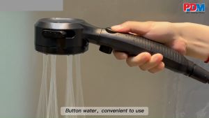 PDM Shower Head 4 Modes Adjustable Handheld High Pressure Upgraded Shower Head with LED Digital Temperature 智能花洒喷头
