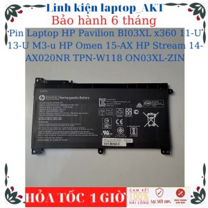 Pin Laptop HP Pavilion BI03XL x360 11-U 13-U M3-u HP Omen 15-AX HP Stream 14-AX0XX 14-AX020NR TPN-W118 ON03XL-ZIN