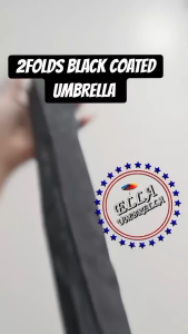 (ELLASHOP) 2 Folds Foam handle Black Coated Plain Automatic Open Golf Umbrella High Quality