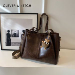 Clever&Ketch Versatile Large Capacity Tote Bag Womens 2025 New Retro Commuter Single Shoulder Crossbody Bag