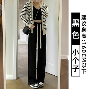 Wide Leg Sweat pants Women Spring and Autumn Thin High Waist Drape Small Loose Slimming Straight Cotton Running Casual Pants
