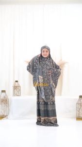 Sakata - Mukena Anak Maxmara 2in1 Lasercut Aleena Satin Silk | Mukena Anak TK SD Tanggung