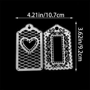 1pc 2 Styles Tag Label/Window Lace Edge Metal Cutting Dies For DIY Scrapbooking Album Decorative Embossing Paper Cards Mould