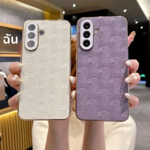 พัดลมหนังธรรมดารูปแบบสําหรับ Samsung Galaxy A56 A55 A54 A53 A36 A35 A34 A26 A25 A24 A16 A15 A14 A06 4G 5G กรณี