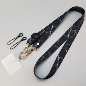 Marble Pattern Universal Adjustable Crossbody Cell Phone Lanyard Neckband Strap Rope Anti-Lost Phone Lanyards With Gasket Clip