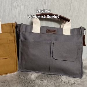 Pamole - Tas Selempang Wanita Sling Bag Bahan Kanvas Penutup Resleting - Veronna Series