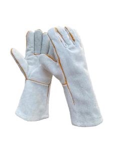 Fire Resistant Gloves DurableCowhide Leather GlovesLong Welding GlovesNon-SlipMens Cowhide Work Gloves