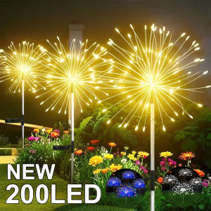 Solar Firework Lights Powered Garden Lighting Outdoor Landscape Lights 200 LED Firework Lawn Lamps Garden Path Decoration