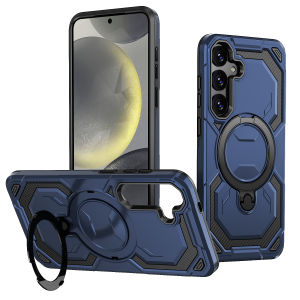 Heavy Duty Armor For Magsafe Magnetic Case For Samsung S25 S24 S23 Plus FE S22 Ultra A56 A36 A26 A16 A06 Ring Kickstand Cover