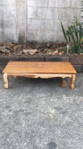 HOMEMAISAK โต๊ะหมู่บูชา หมู่ 9 หน้า 4 ดิจิทัล เคลือบสีใสธรรมชาติ กว้าง 34 ซม. ยาว 65 ซม. สูง 17 ซม