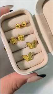 【TR】916 Gold Stud Earring Style3 | 916 黄金耳钉 款式3 (100% AUTHENTIC)