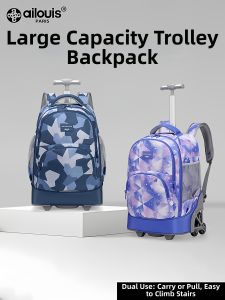 Climbable 3-Wheel Roller Backpack for Children Students