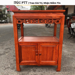 Đôn Chữ Nhật mẫu Ngăn Tủ gỗ Hương Đá kích thước 40 x 60 cao 80 cm