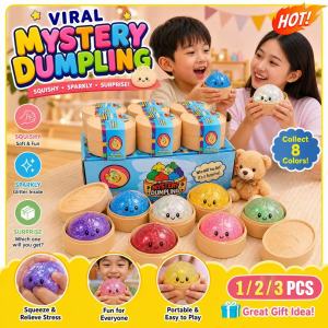 JBMBHC 3Pcs Glitter Dumpling Stress Relief Toy Slow Rising Dumpling Squishy with Box Fidget Toy for Kids Adults Anti-Anxiety Gif