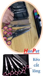 Orgo - Bộ Kéo cắt tỉa lông chó mèo bằng inox  (3 loại) kéo cắt lông thú cưng