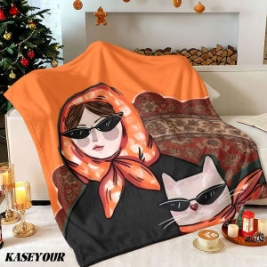 Beast Kingdom | Orange Cool Duo Winter Summer Flannel Blanket Throw Fleece Soft Fuzzy Plush Cozy Fleece Blankets for Sofa Ideal Gifts