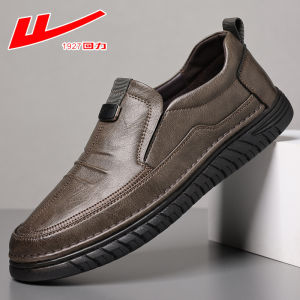 Mens Casual Shoes Comfortable Anti-slip Leather Sole Soft Bottom Cowhide Shoes round Toe Low Heel Daily Wear Spring Autumn