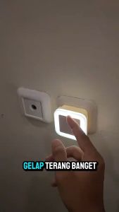 Lampu Tidur LED Kotak dengan Sensor Cahaya Hiasan Dekorasi Rumah/Lampu Malam untuk Kamar Tidur