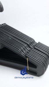 Isi 144 Pcs-1 Gross Hanger Gepeng Gantungan Baju Celana Laundry Serbaguna Plastik Dewasa 40x20 CM Hitam