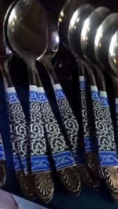 1 Lusin Sendok Garpu Batik Sendok Makan Batik Murah Stainless