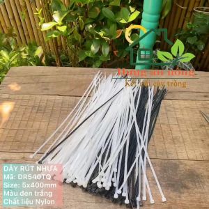 DR540TQ - Dây rút nhựa đánh dấu gia cầm buộc linh kiện cố định cây trồng ( sét 100 sợi size 5x400mm )