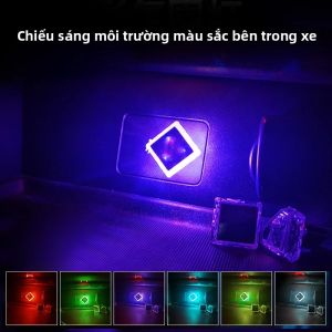 Đèn Không Khí Ô Tô Không Dây TypeC USB Đèn Ngủ Cầu Vồng Để Sửa Đổi Trang Trí Nội Thất
