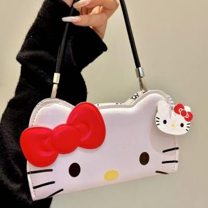 Sanrio | Kawaii Sanrio Hello Kitty Cartoon PU Leather Flip Phone Case for IPhone 17 Pro Max 16 15 14 13 18 Pro Anti-lost Strap Back Cover