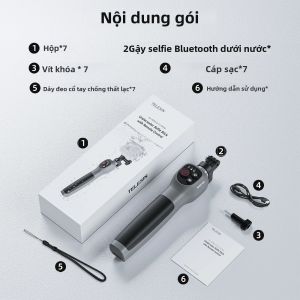 Gậy Selfie Lặn Chống Nước TELESIN Có Thể Kéo Dài Với Điều Khiển Từ Xa Không Dây Cho GoPro Hero 8 9 10 11 12 13 - Phụ Kiện Máy Ảnh Hành Động Thể Thao Bằng Nhôm