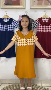 Turun Naik Dress Anak Kotak Polos