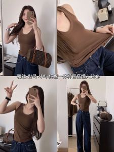 Áo Vest Cotton Nguyên Chất Pure Cotton One-Piece Cup Dành Cho Nữ Mùa Hè Mỏng Che Chắn Chống Ánh Sáng Che Phủ Mỡ Phụ Trợ Ôm Vừa Vặn Giảm Béo