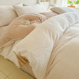 Colorful Milk Velour Winter-Warm Bedding Set