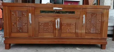 meja tv/diswar tv dams 4 pintu jati (hanya melayani provinsi jawabaratDKI jktBanten serta Jabodetabek)