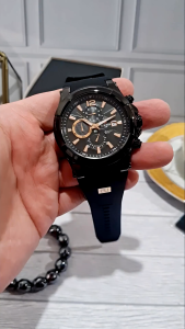 Jam Tangan Pria Original REWARD Bayonet Black Hitam Rubber Karet SIlikon Analog Chrono Aktif